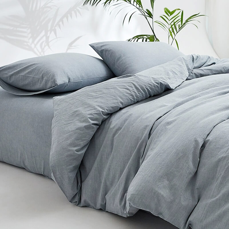 organic stonewashed cotton bedding