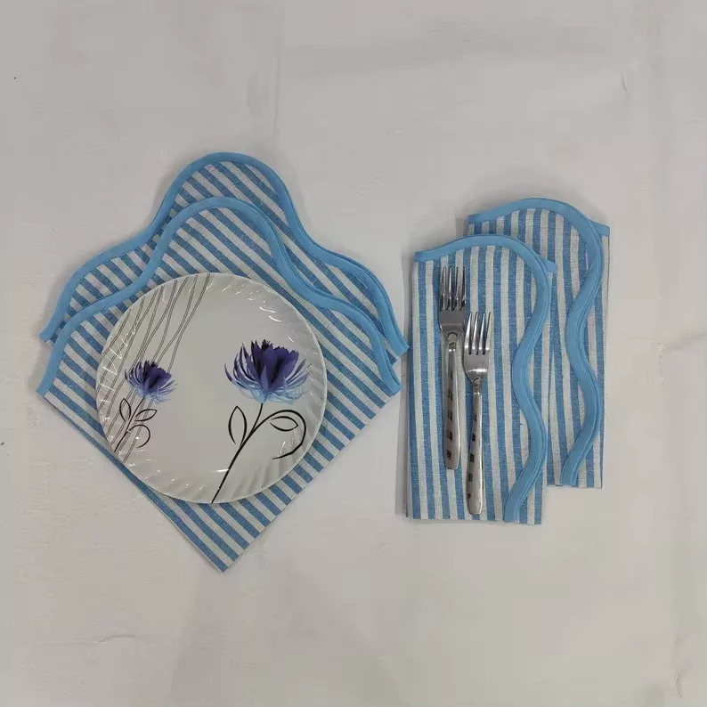 Blue and White Stripes napkin