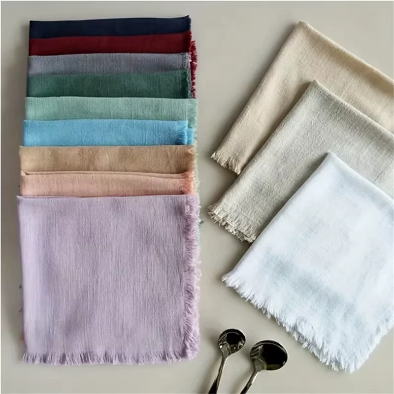 Handmade Cotton Linen Napkin with Tassel