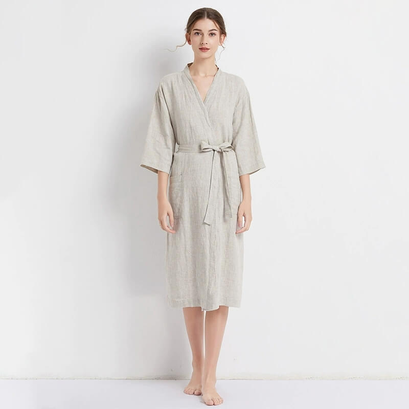 Comfortable Linen Adult Bathrobe