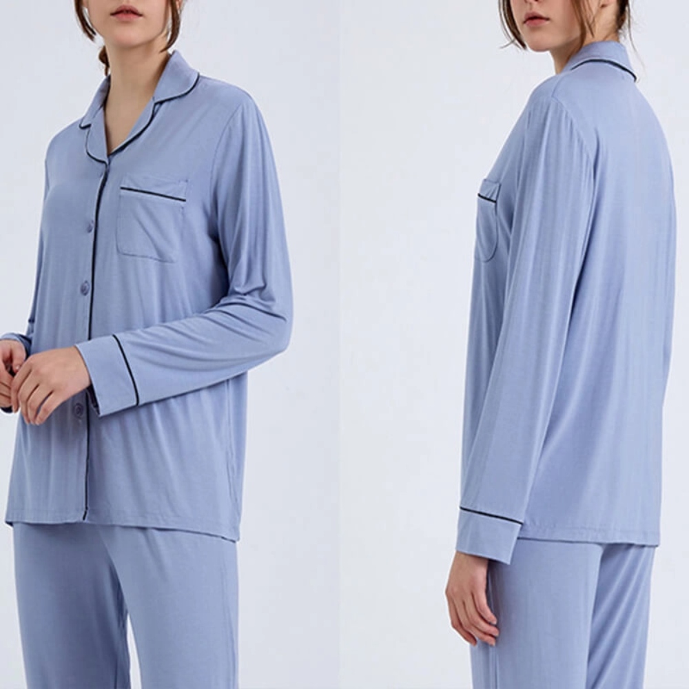 Plus Size Satin Silky 100% Bamboo Lyocell Fabric Women Pajamas