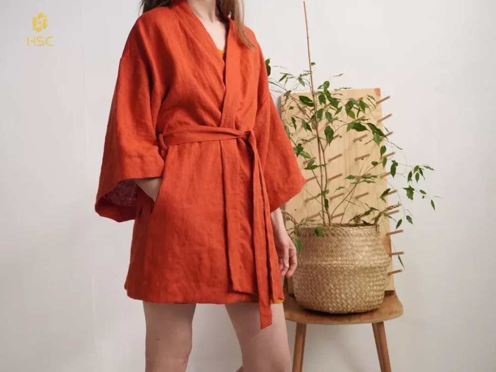 Solid Color Linen Bathrobes