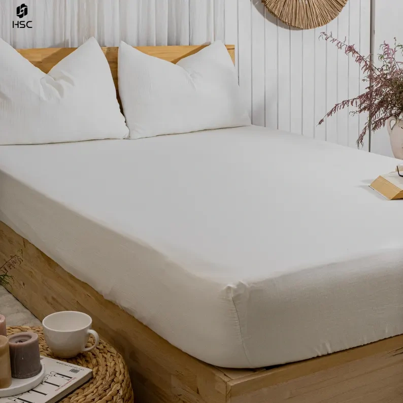 muslin cotton fitted sheet bedding set