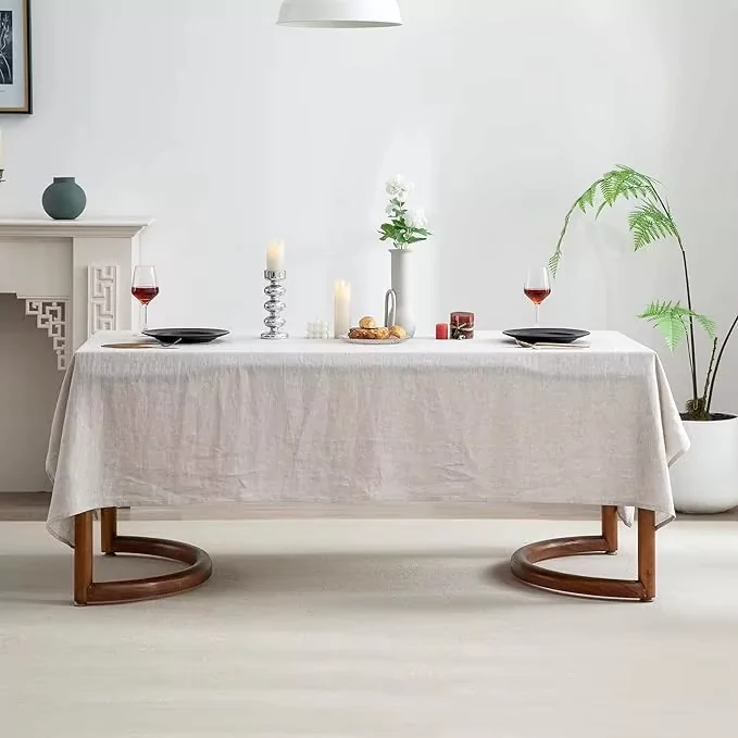 Linen Woven Tablecloth for Weddings Anniversaries Birthdays Holidays-for Dining Buffets Picnics Events