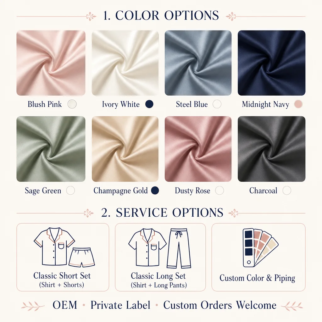 Bamboo Pajamas Color Style Options
