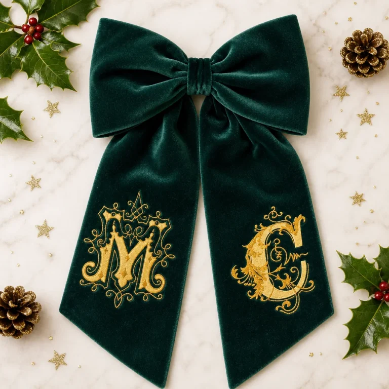 Christmas Bow Flatlay Full Bow