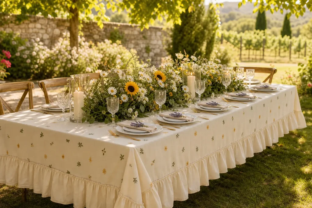Embroidered Tablecloth Wedding Garden Banner