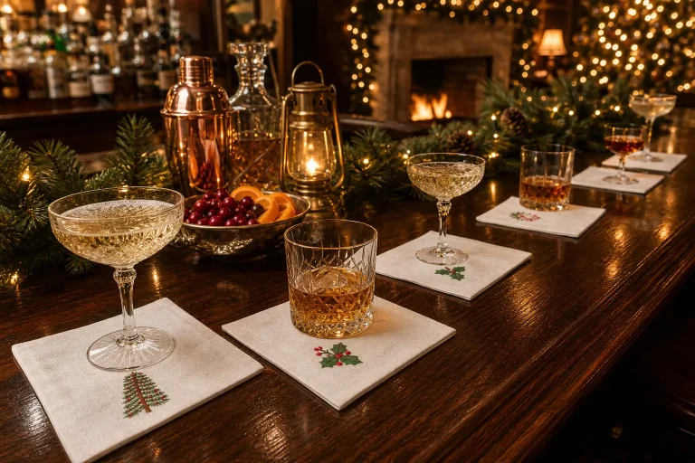 Christmas Cocktail Napkin Bar Lounge Banner