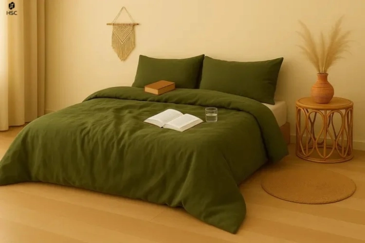 Olive Green Bedding with Matching Pillowcases